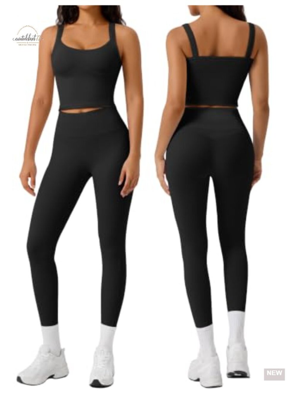 Niipty Seamless Tank Top & Leggings Workout Set Removable Pads Medium